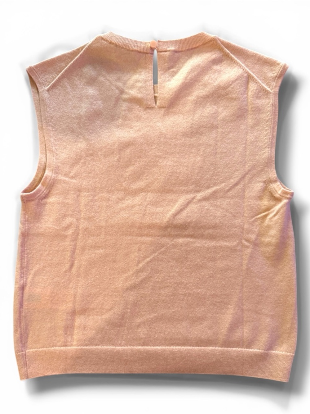 NWT J Crew Featherweight Cashmere-Blend Cropped Sweater Shell - Peach Coral Sz M - Picture 5 of 11